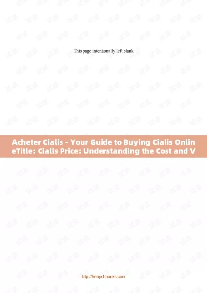 Acheter Cialis - Your Guide to Buying Cialis OnlineTitle: Cialis Price: Understanding the Cost and Value of Erectile Dysfunction Treatment