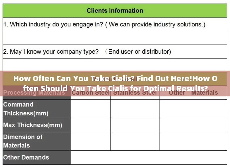 How Often Can You Take Cialis? Find Out Here!How Often Should You Take Cialis for Optimal Results?