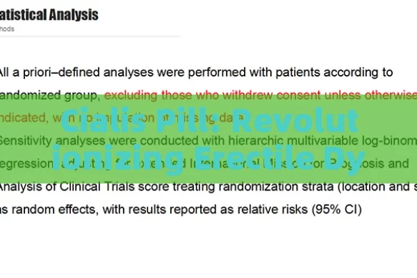 Cialis Pill: Revolutionizing Erectile Dysfunction Treatment,Title: Cialis Pill Miracle